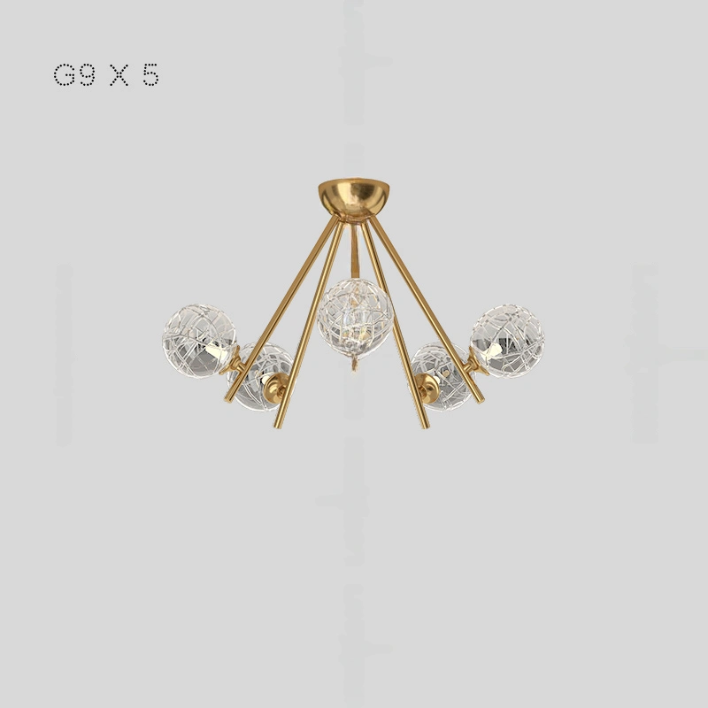 5 ламп. Цвет Латунь