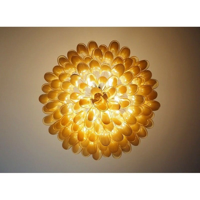 Винтажная люстра Murano Chandelier 101 Caramel-Colored Petal Glass
