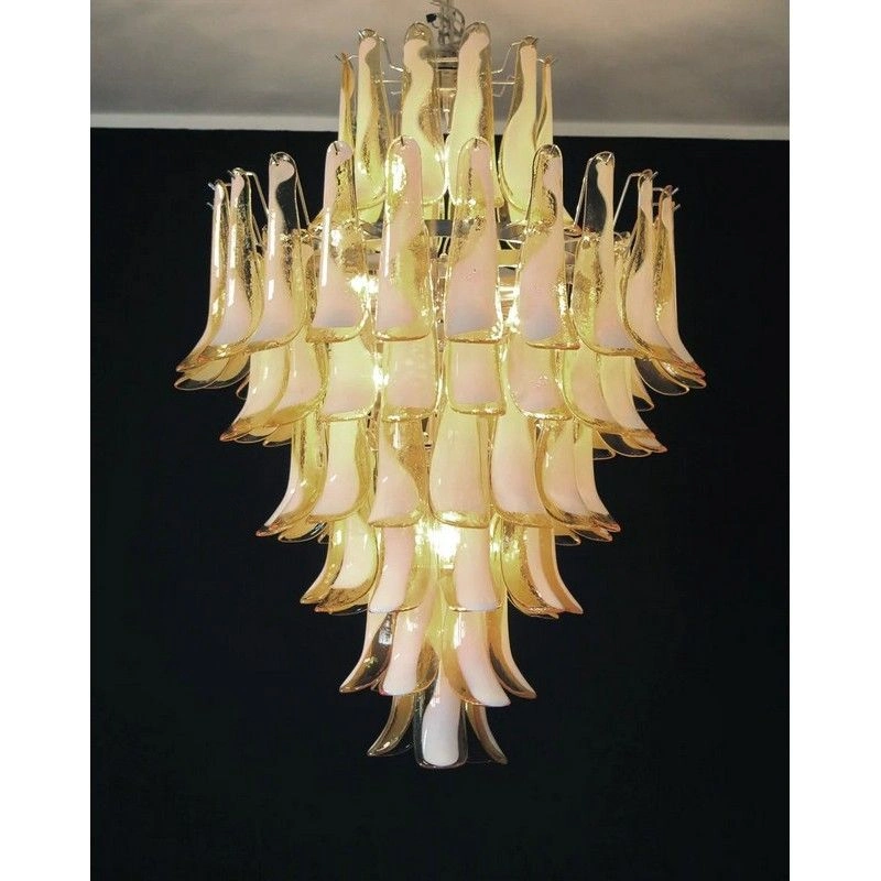Винтажная люстра Murano Chandelier 85 Caramel-colored Petal Glass