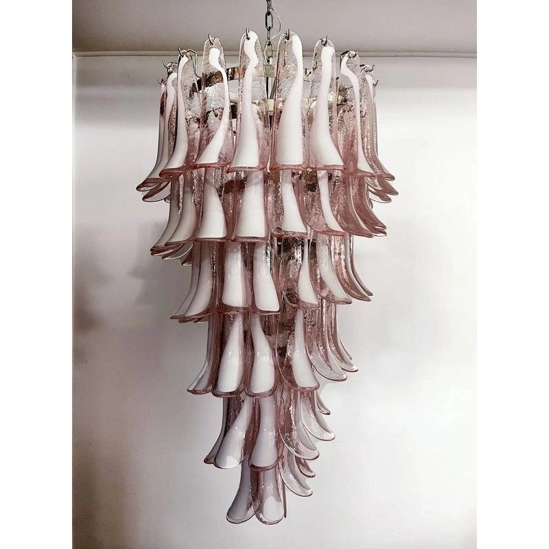 Винтажная люстра Murano Chandelier 83 Pink Petal Glass
