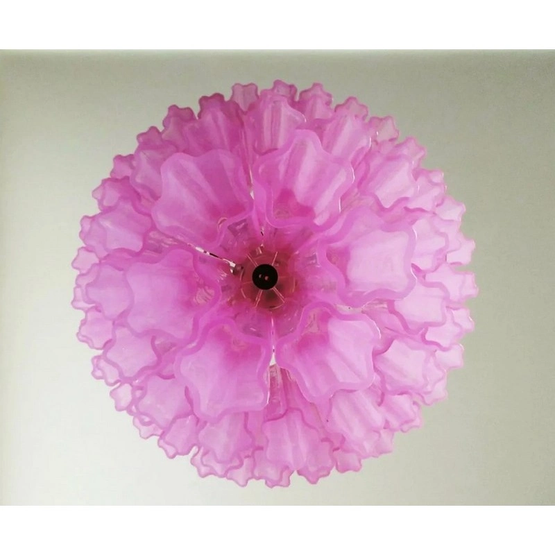 Винтажная люстра Murano Chandelier 78 Rosa Glass Tubes