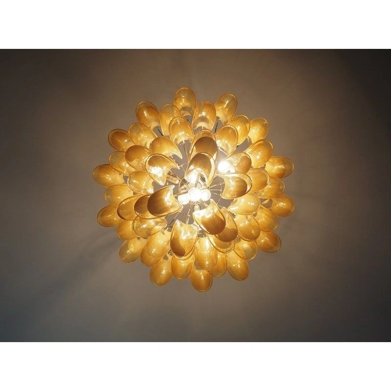 Винтажная люстра Murano Chandelier 53 Caramel-Colored Petal Glass