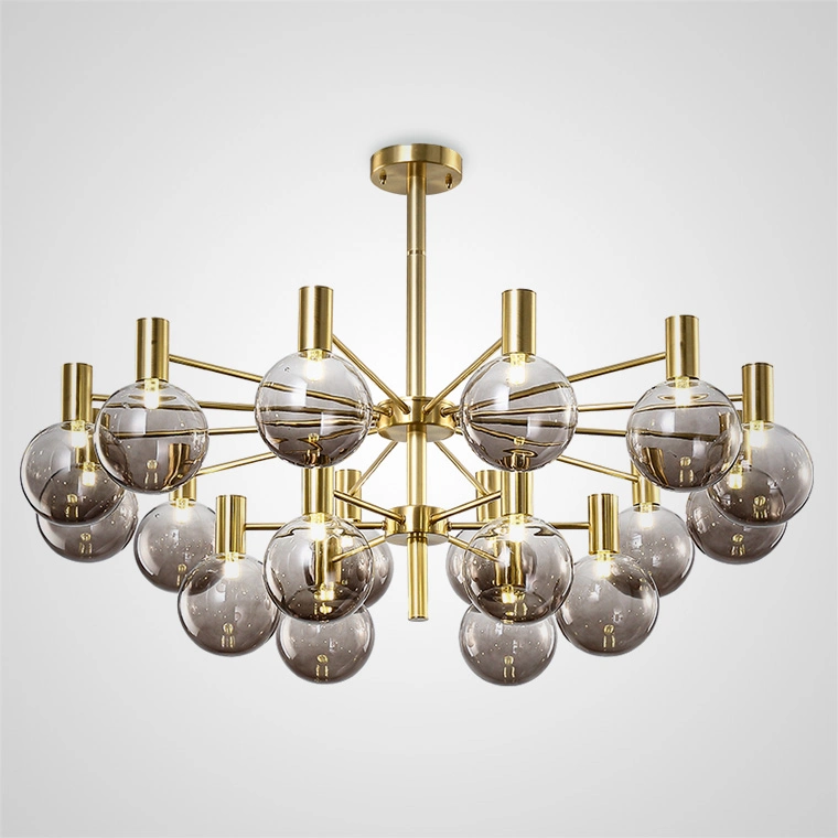 18 плафонов (2 уровня). Цвет каркаса золото.