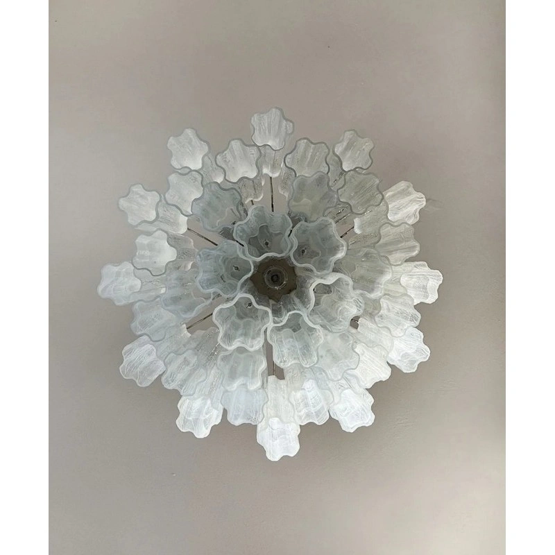 Винтажная люстра Murano Chandelier 36 White Alabaster Glass Tubes