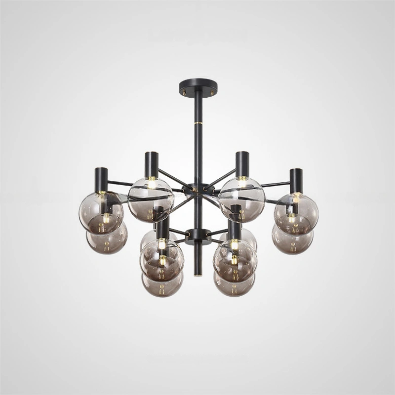 12 плафонов (2 уровня). Цвет каркаса черный.