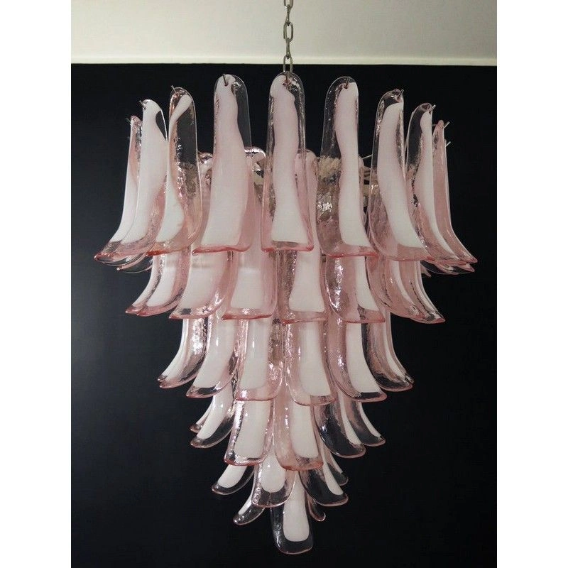 Винтажная люстра Murano Chandelier 75 Pink Petal Glass