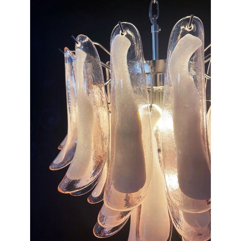 Винтажная люстра Murano Chandelier 41 Pink Petal Glass