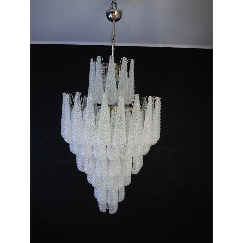 Винтажная люстра Murano Chandelier 85 Clear Drop Glasses