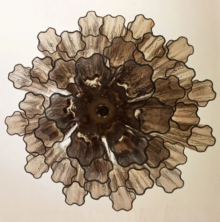 Винтажная люстра Murano Chandelier 36 Smoke-Colored Glass Tubes