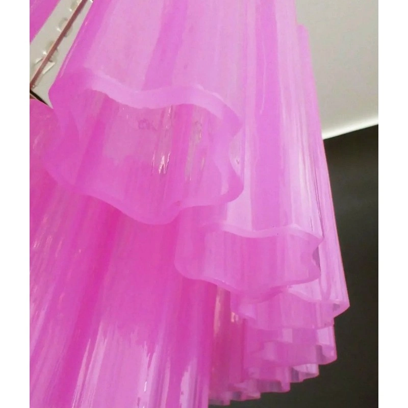 Винтажная люстра Murano Chandelier 78 Rosa Glass Tubes