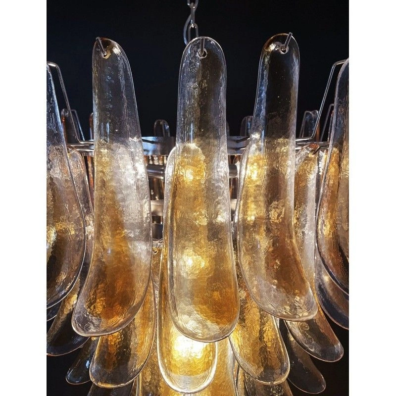 Винтажная люстра Murano Chandelier 75 Yellow Petal Glass