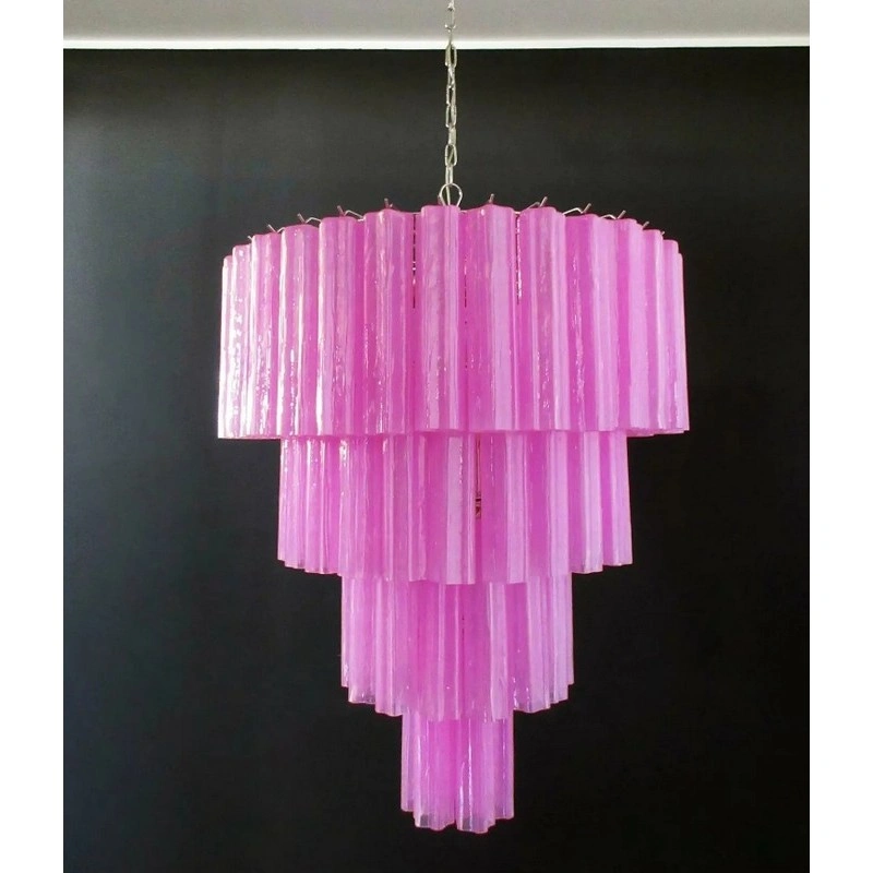 Винтажная люстра Murano Chandelier 78 Rosa Glass Tubes