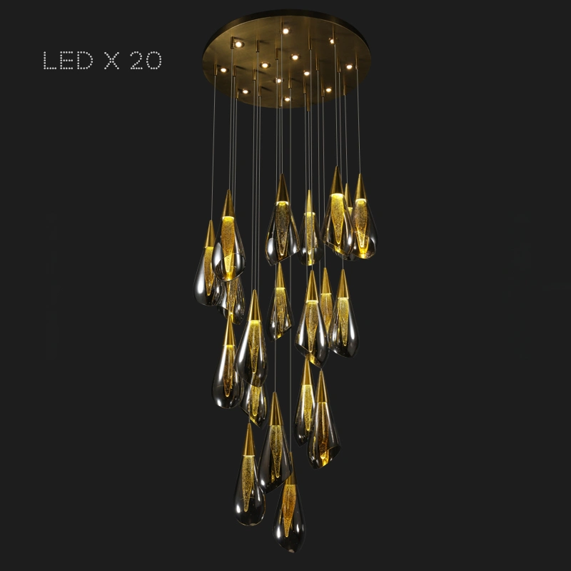 20 ламп. Диск. Цвет Латунь + Янтарь