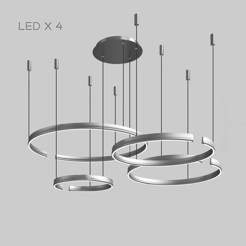Четыре кольца. Цвет Хром. 45 + 65 + 65 + 85 см