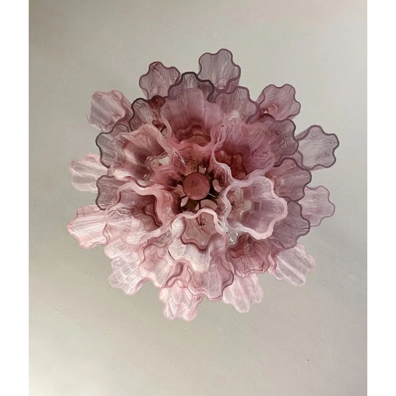 Винтажная люстра Murano Chandelier 30 Pink Alabaster Glass Tubes