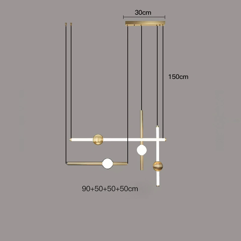 4 подвеса. Цвет латунь