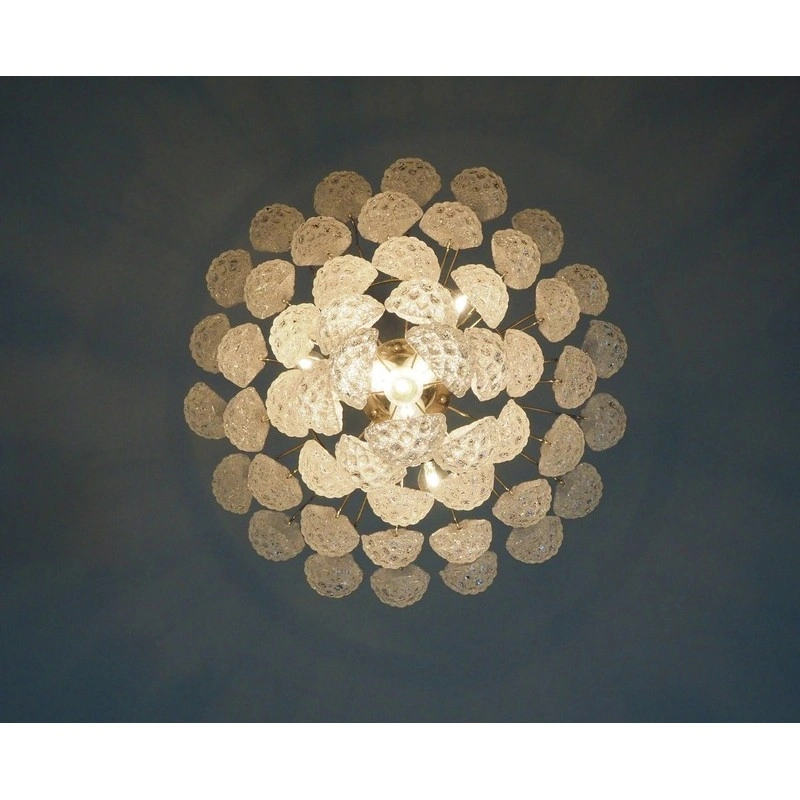 Винтажная люстра Murano Chandelier 52 Clear Drop Glasses