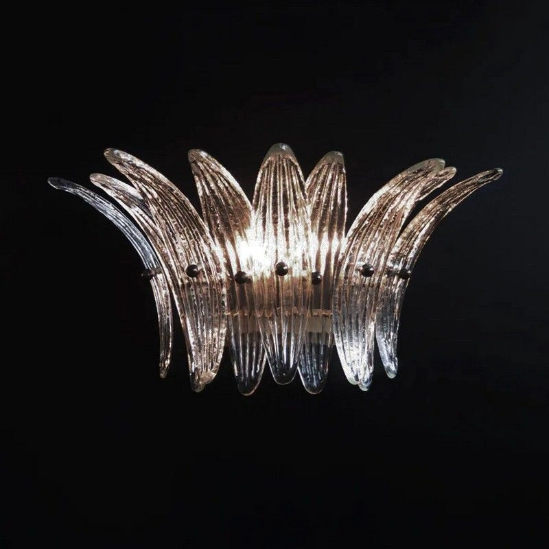 Настенный светильник Murano Wall Lamp 9 Clear Palmette Glass
