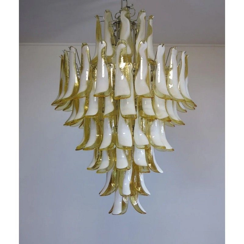 Винтажная люстра Murano Chandelier 85 Caramel-colored Petal Glass