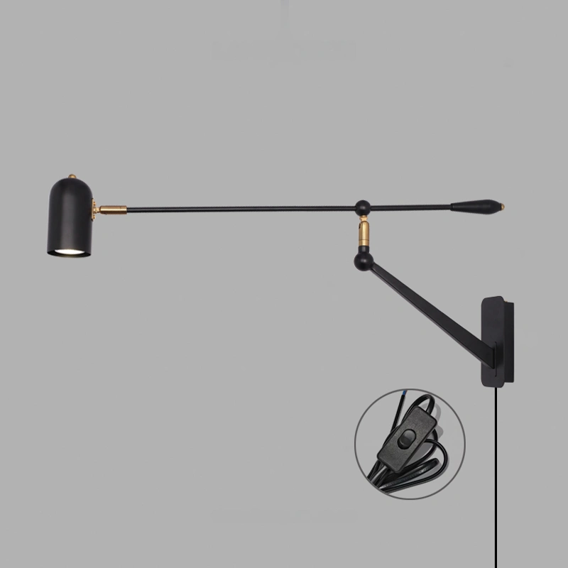 Цвет Черный + Латунь. Выключатель на проводе