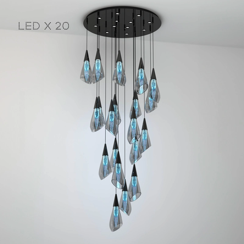 20 ламп. Цвет Черный перламутр + Голубой