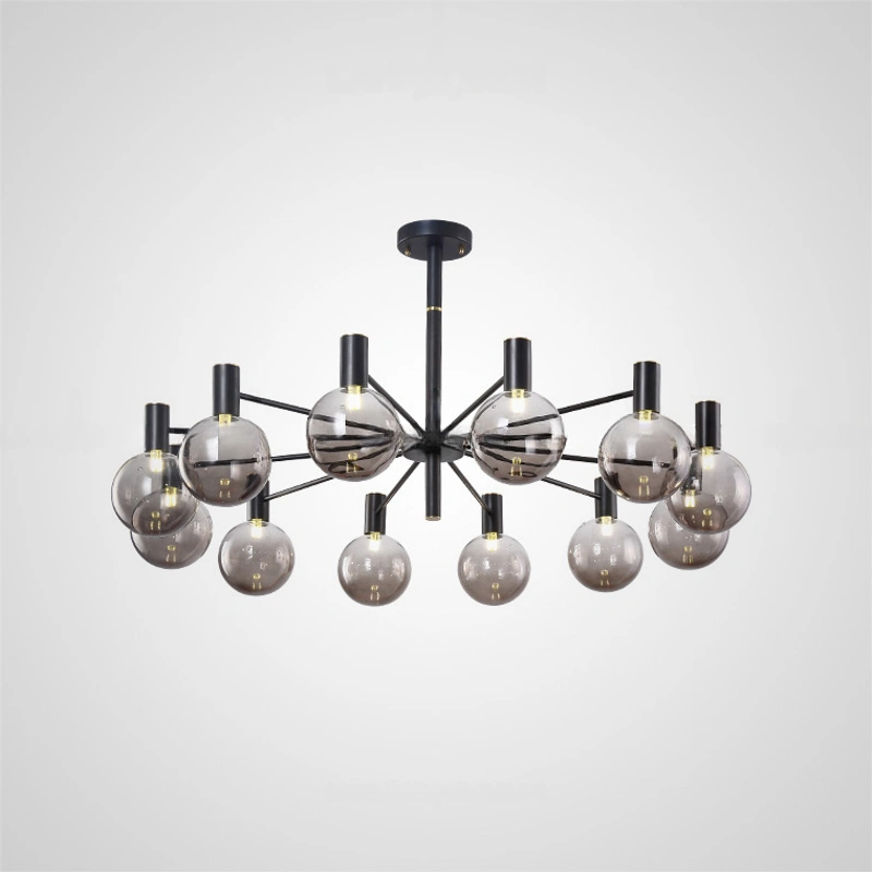 12 плафонов. Цвет каркаса черный.