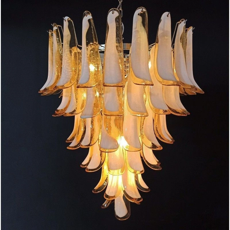 Винтажная люстра Murano Chandelier 75 Caramel-Colored Petal Glass