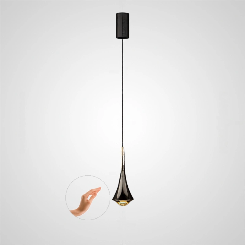 Плафон жемчужно-черный. Сенсорное включение. Теплый свет