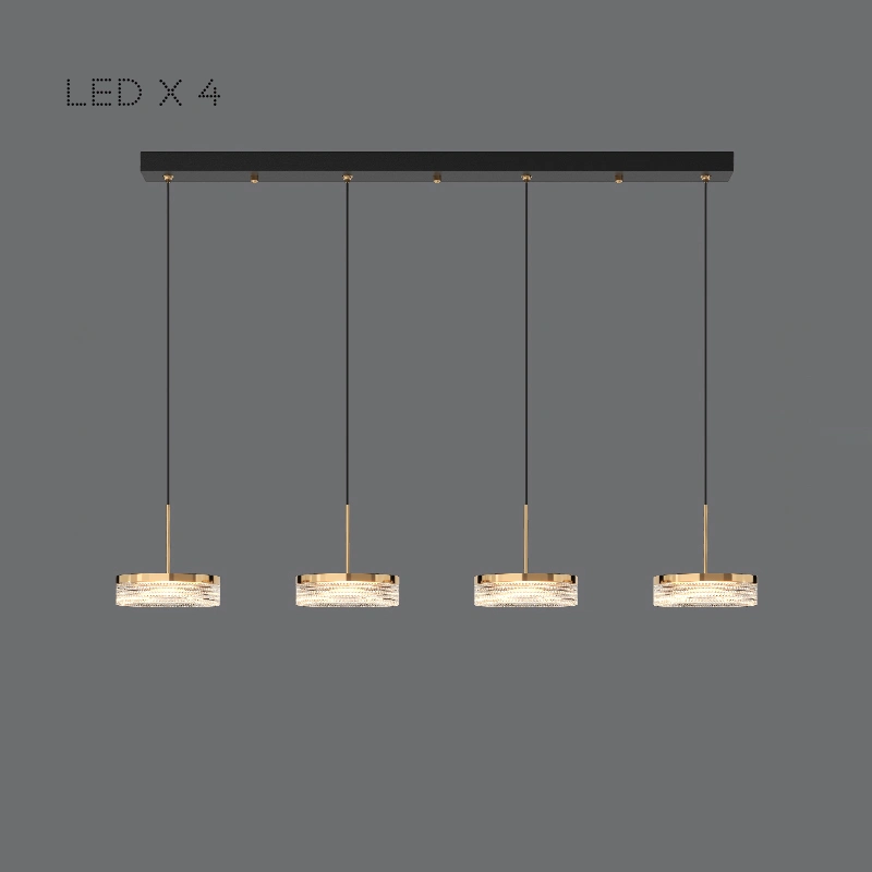 4 лампы. Цвет Латунь. Планка