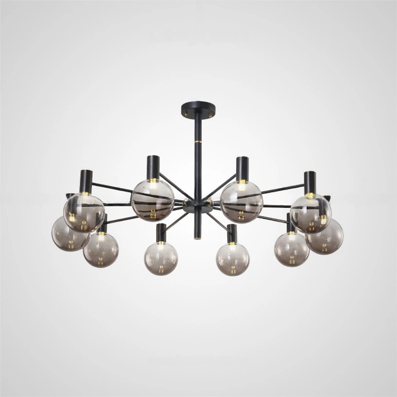 10 плафонов. Цвет каркаса черный.