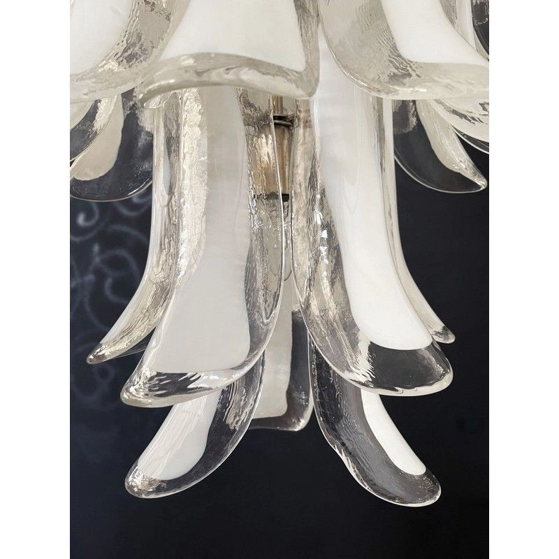 Винтажная люстра Murano Chandelier 75 White Petal Glass