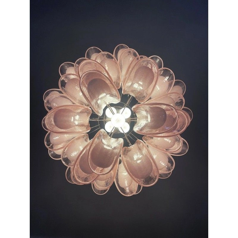 Винтажная люстра Murano Chandelier 41 Pink Petal Glass
