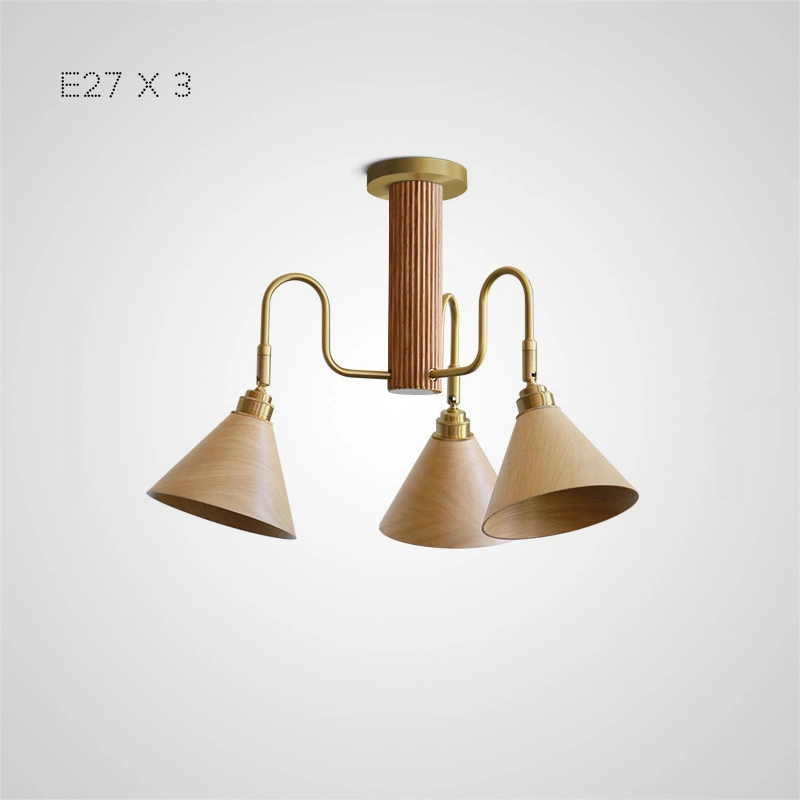 3 лампы. Красный+Белый дуб