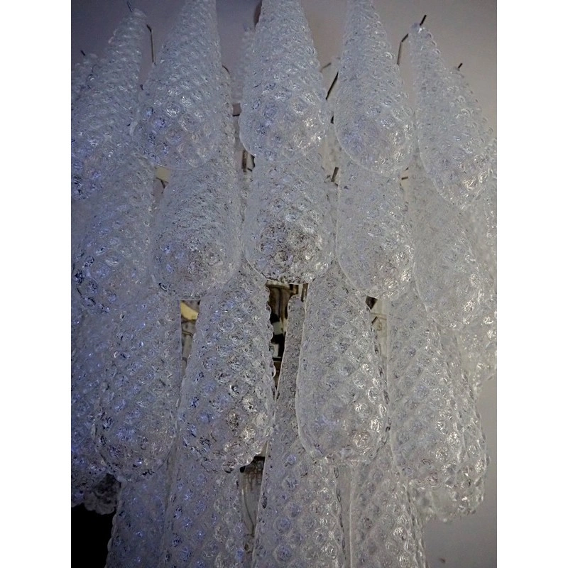 Винтажная люстра Murano Chandelier 85 Clear Drop Glasses