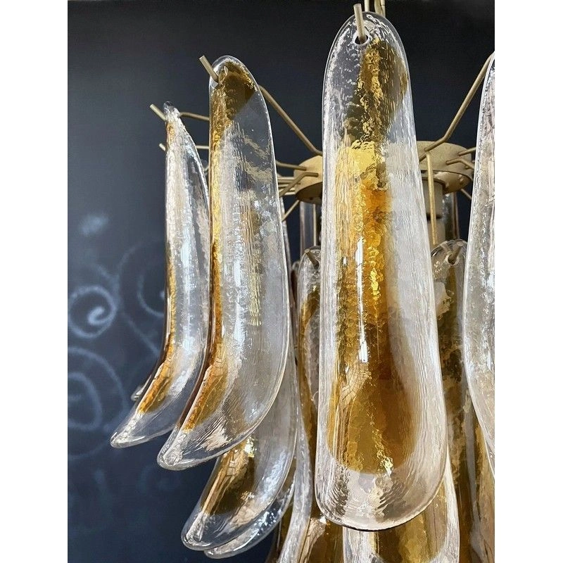 Винтажная люстра Murano Chandelier 41 Yellow Petal Glass