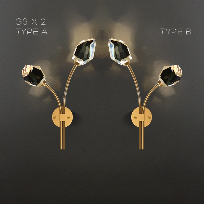 2 лампы. Цвет Латунь. Тип А