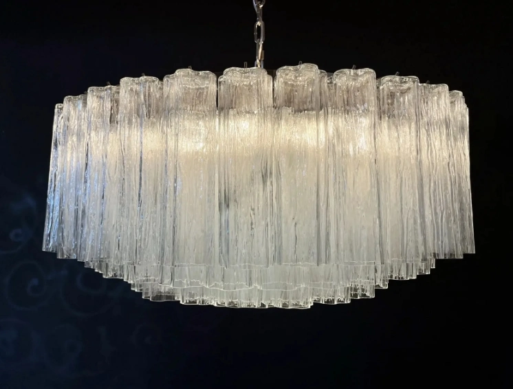 Винтажная люстра Murano Chandelier 101 Clear Glass Tubes