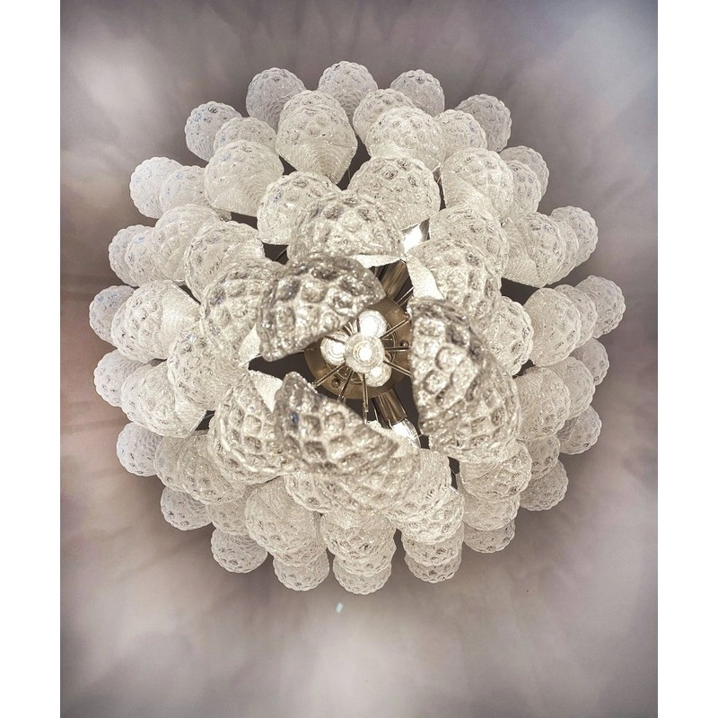 Винтажная люстра Murano Chandelier 75 Clear Drop Glasses