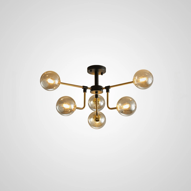 6 плафонов. Цвет янтарь.