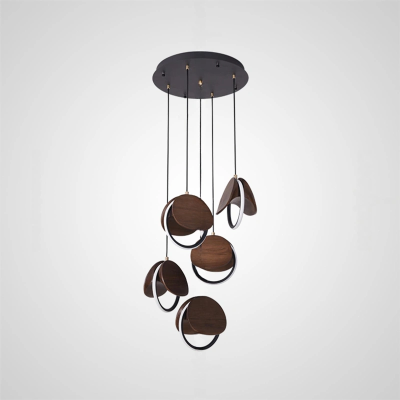 Цвет Темное дерево. 5 ламп на диске