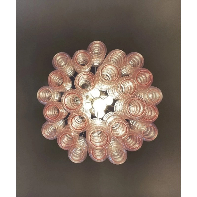 Винтажная люстра Murano Chandelier 26 Pink Glass Tubes