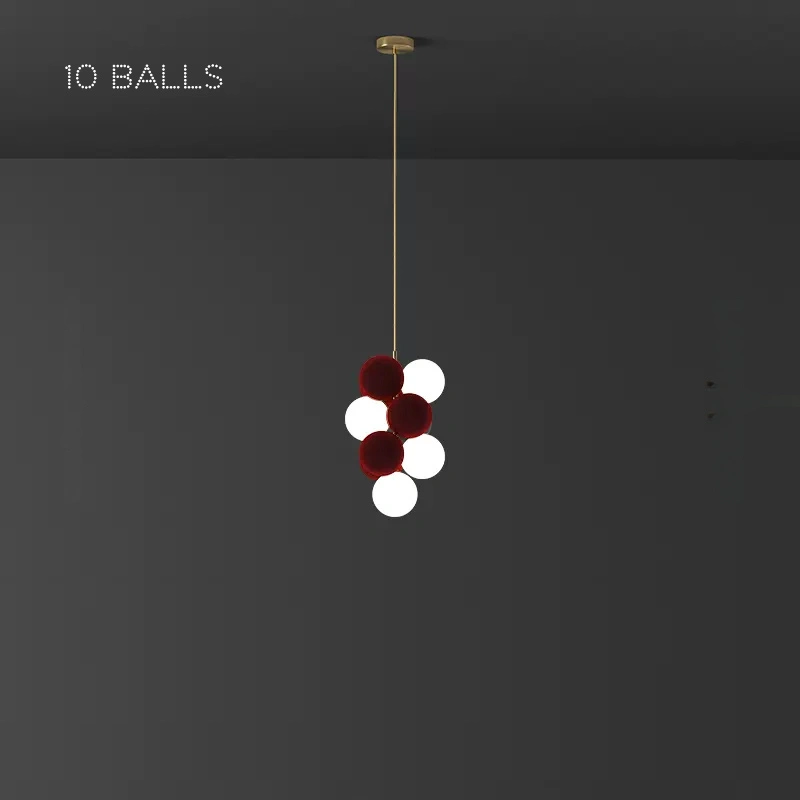 10 шаров (4 лампы). Цвет Бордо