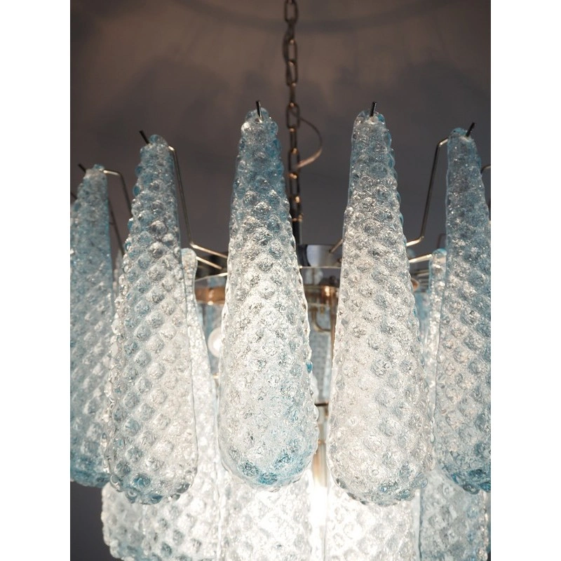 Винтажная люстра Murano Chandelier 52 Blue Drop Glass