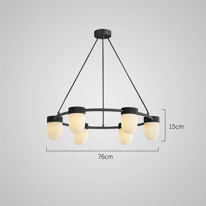 6 плафонов. Цвет черный