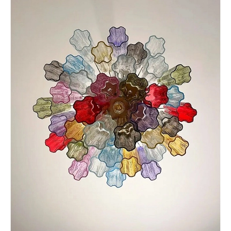 Винтажная люстра Murano Chandelier 36 Multicolored Tube Glass