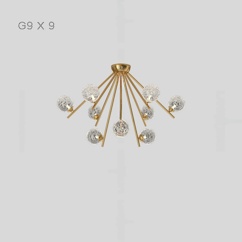 9 ламп. Цвет Латунь