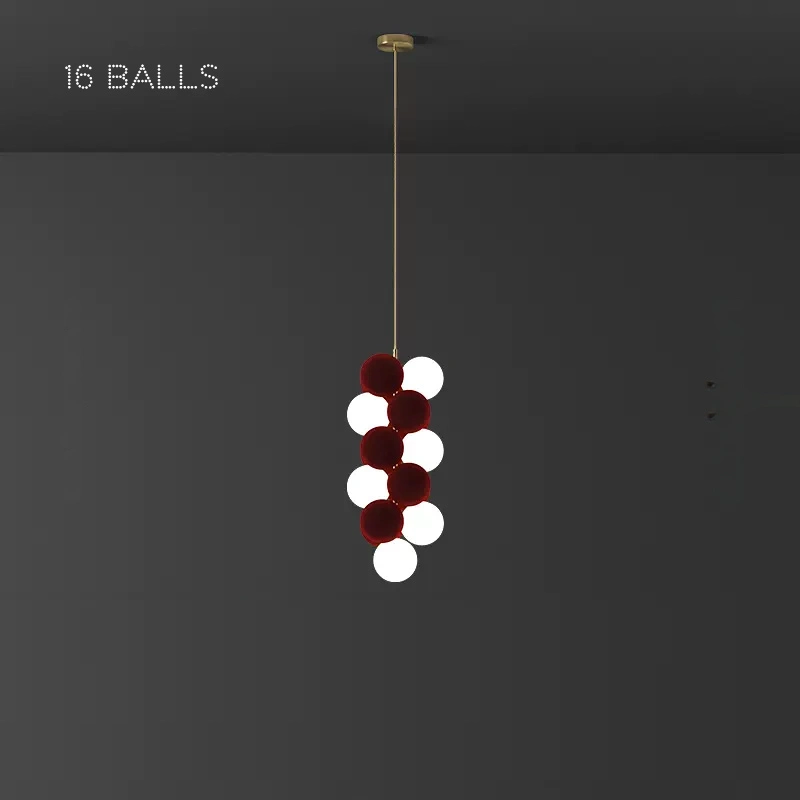 16 шаров (6 ламп). Цвет Бордо