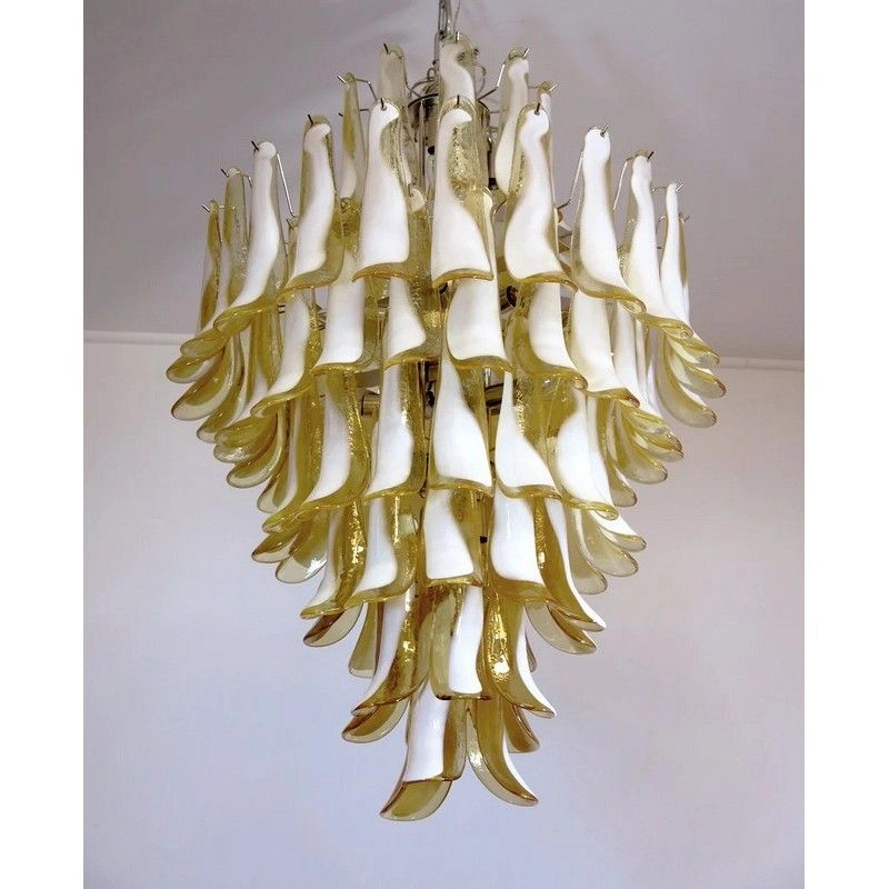 Винтажная люстра Murano Chandelier 85 Caramel-colored Petal Glass