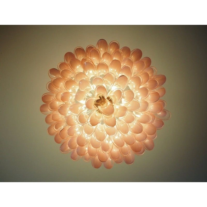 Винтажная люстра Murano Chandelier 101 Pink Petal Glass