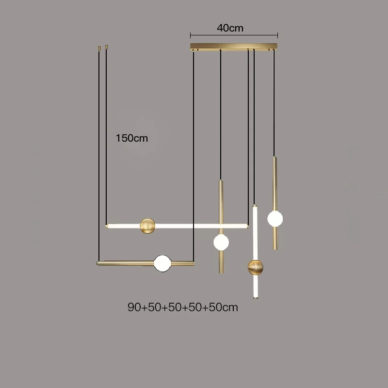 5 подвесов. Цвет латунь